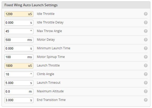 Autolaunch settings on the Advanced Tuning page