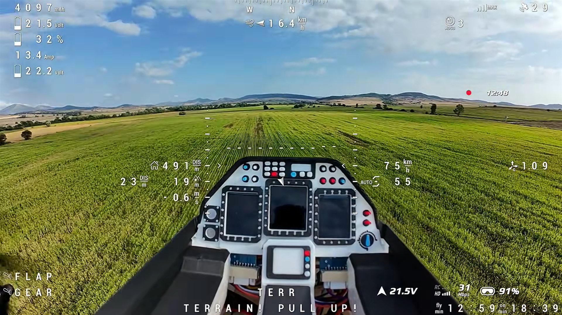 TERRAIN! PULL UP! during a deliberate descent