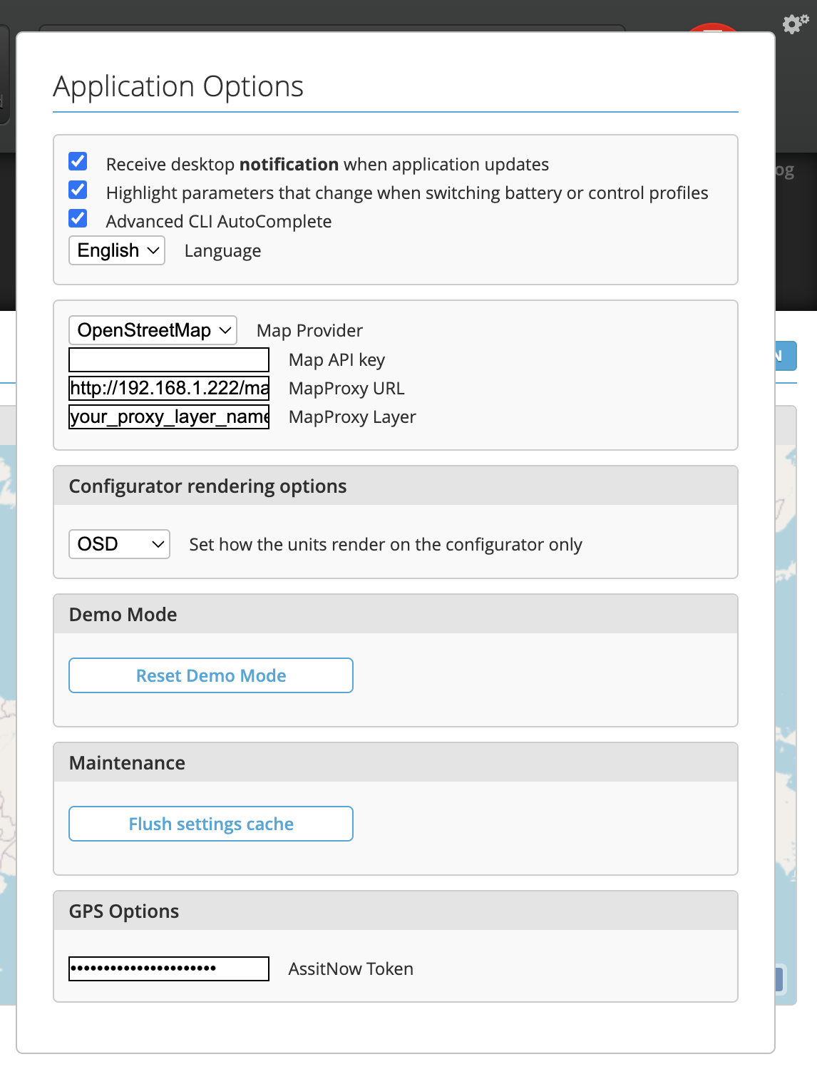 INAV Configurator Assist Now